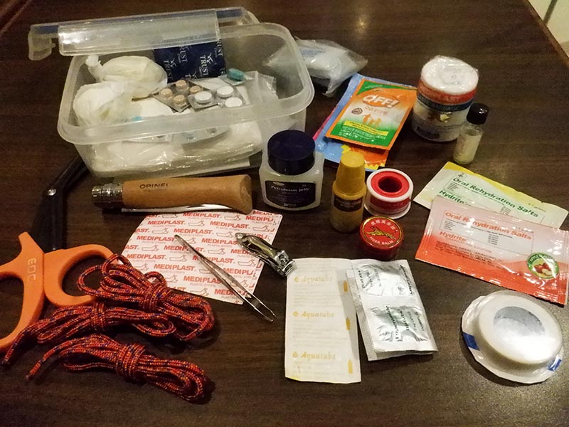 first aid kit contents